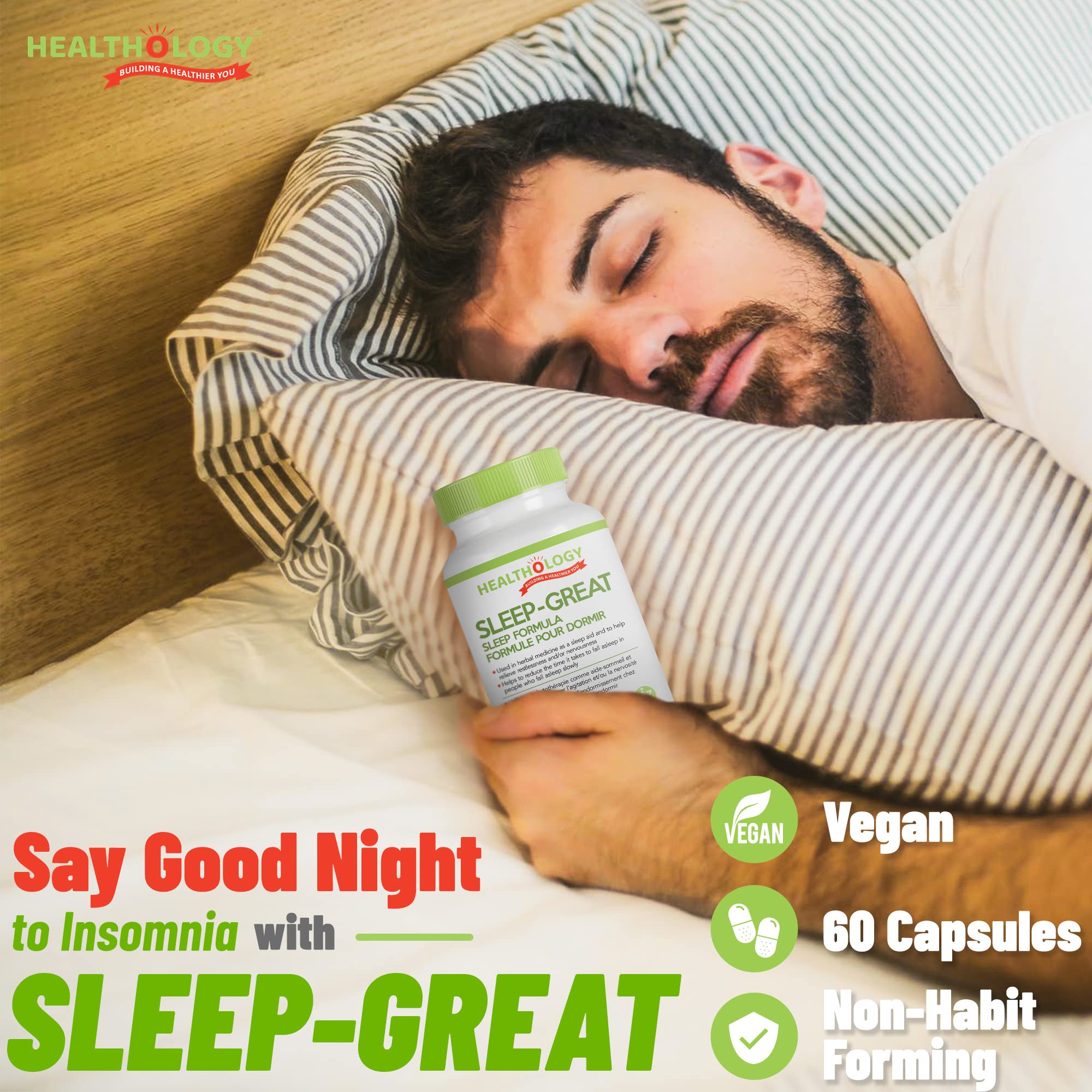 Healthology Sleep-Great, Natural Sleep Aid Supplement