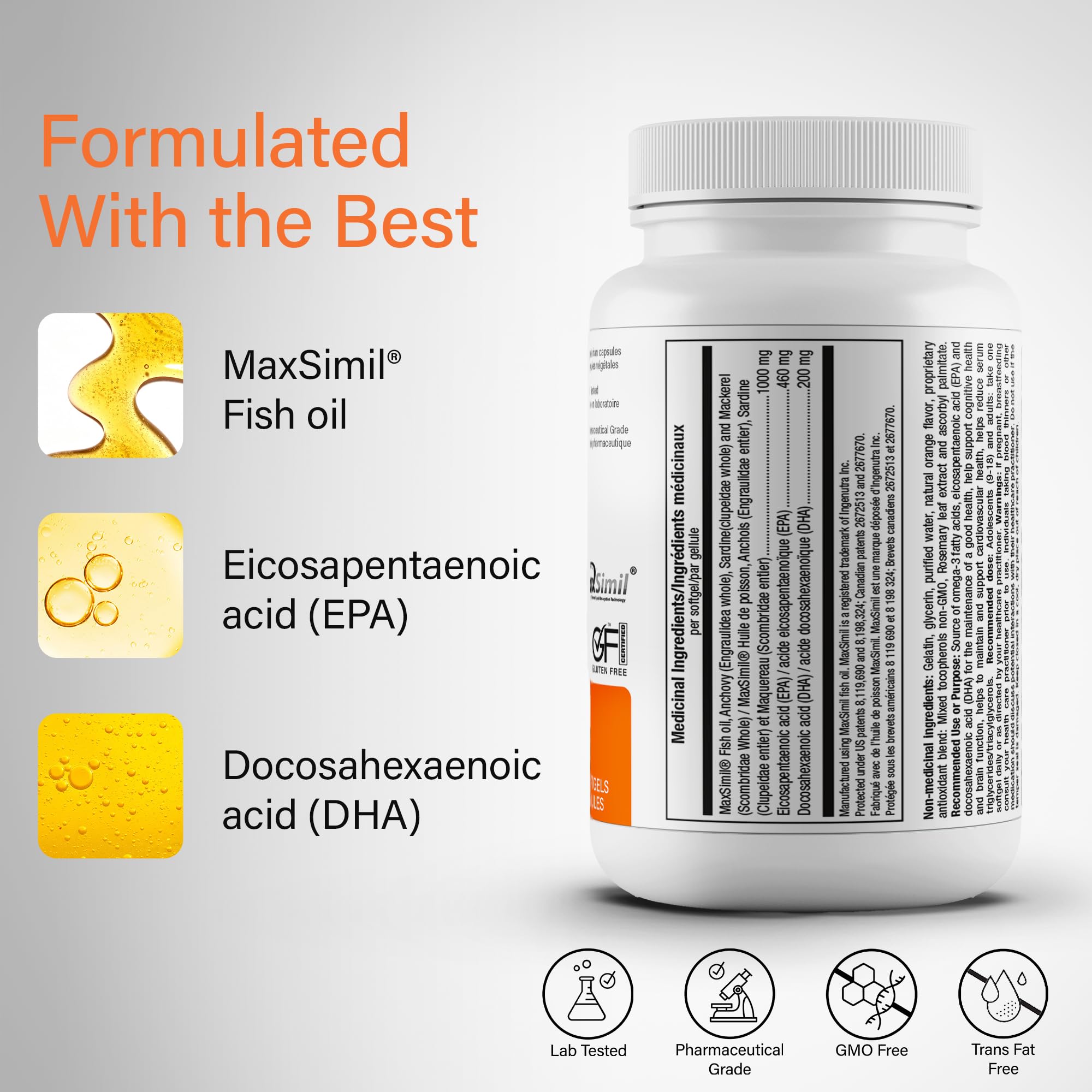 ATP LAB - Ultra Omega 3 60 Softgels 60-Day Supply - High Absorption Monoglyceride Omega-3 Fatty Acid Supplements - MaxSimil Fish Oil Omega 3 Supplements to Lower Cholesterol - Cardiovascular Health