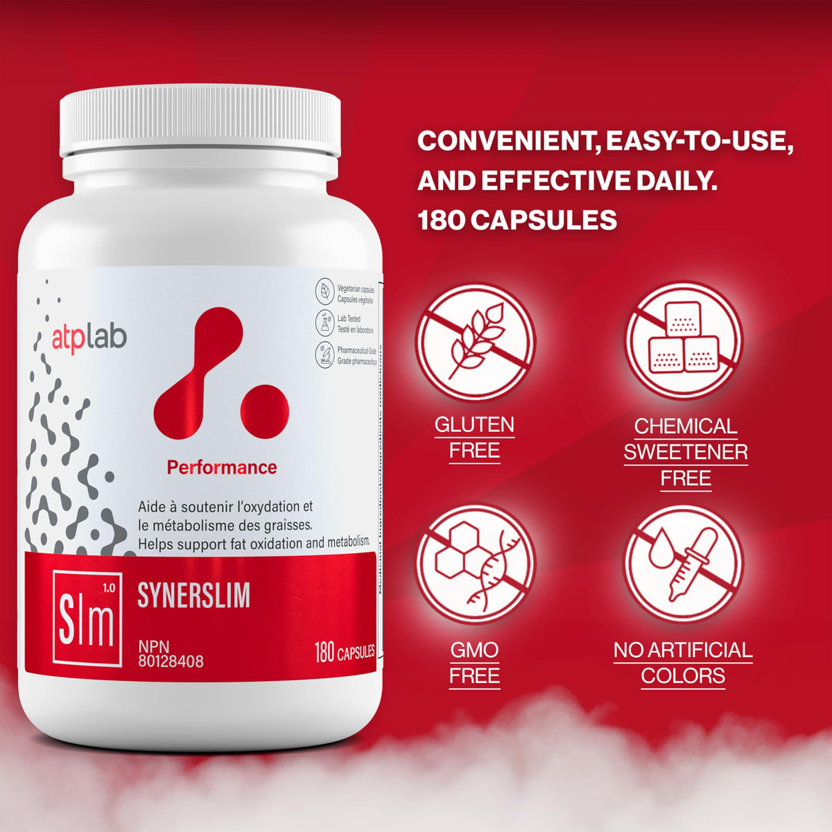 atplab Synerslim Capsules for Adults, GMO-Free, 180 Capsules, 30-Day Supply