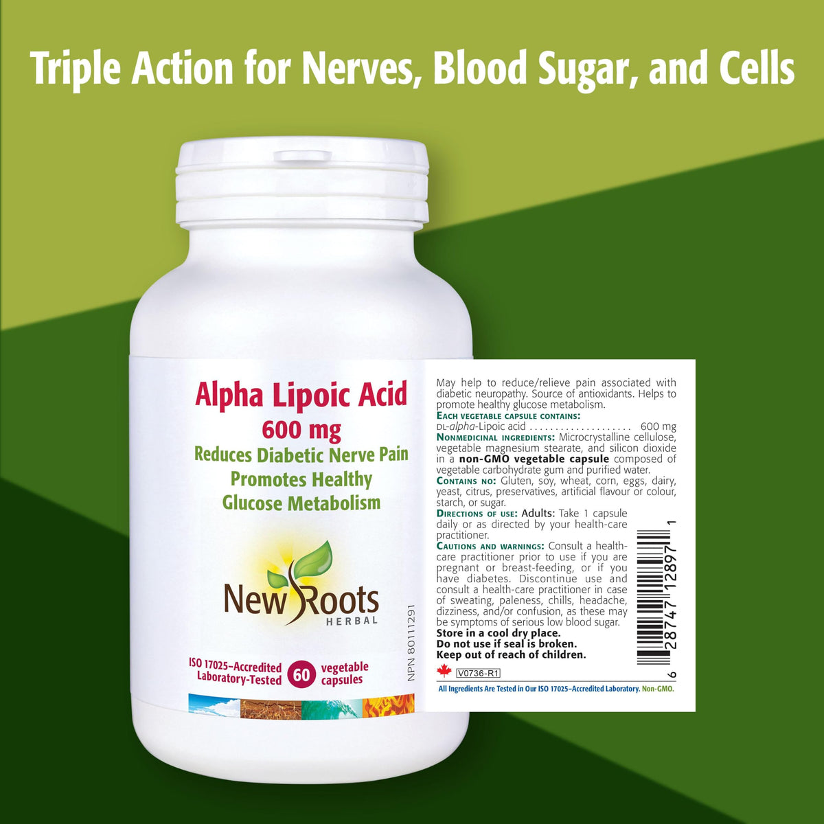 New Roots Herbal - Alpha Lipoic Acid 600 mg - 60 Veg Capsules