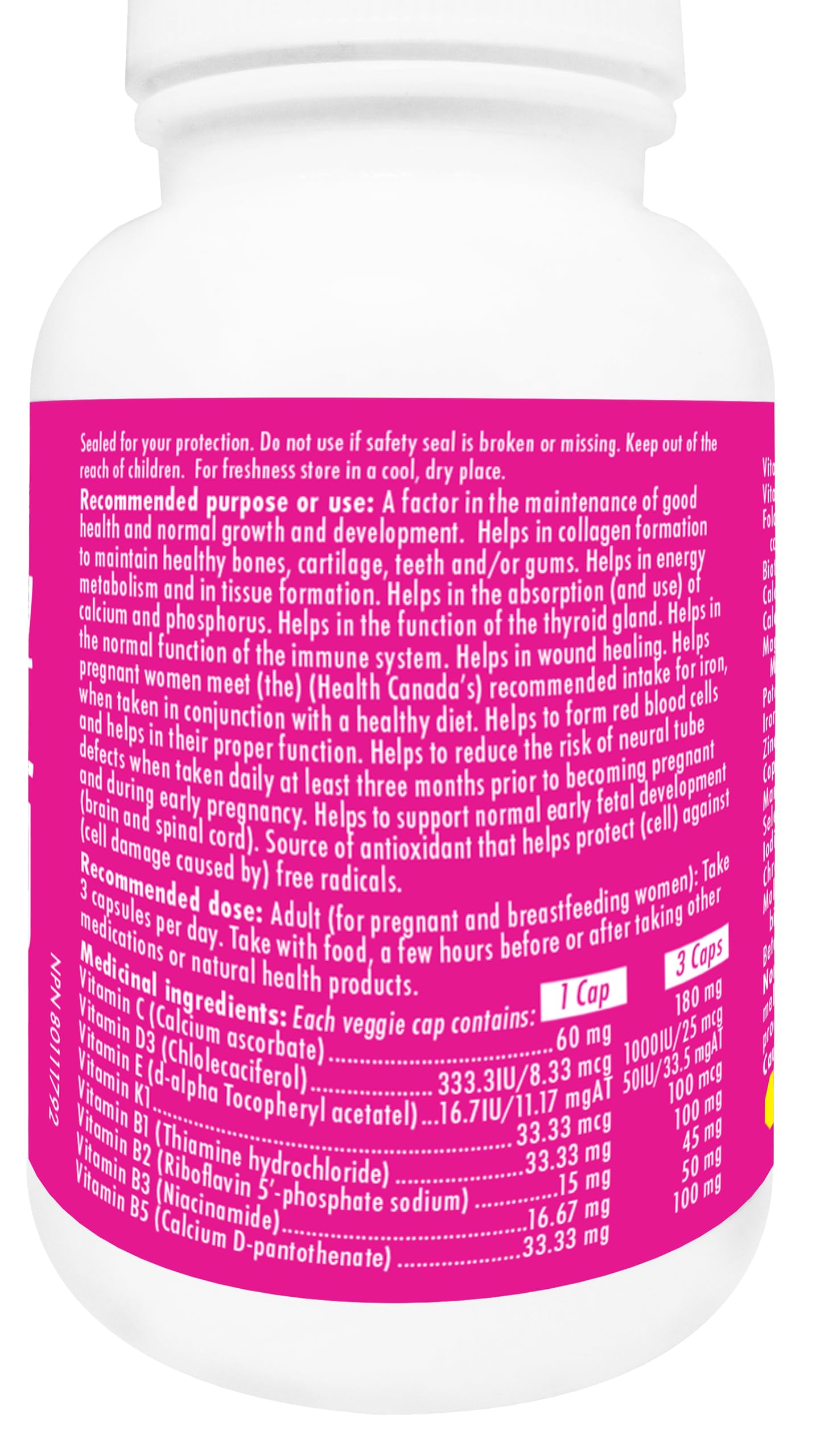 Naka Platinum Prenatal Bioactive Multi, Methylated, Essential Nutrients for Mom's Health and baby's development, For Pregnant and Breastfeeding women , Made in Canada