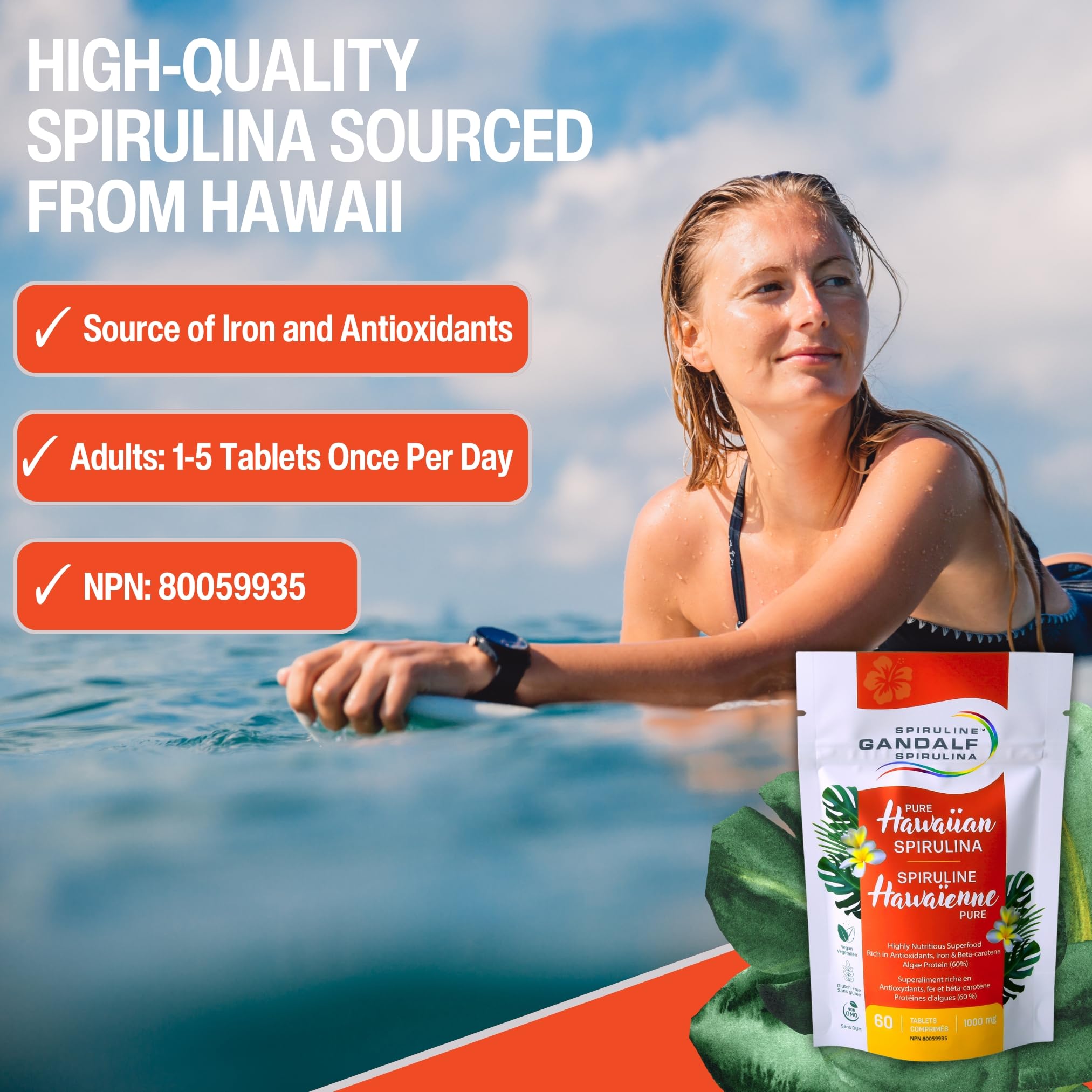 Gandalf Pure Hawaiian Spirulina 1000mg