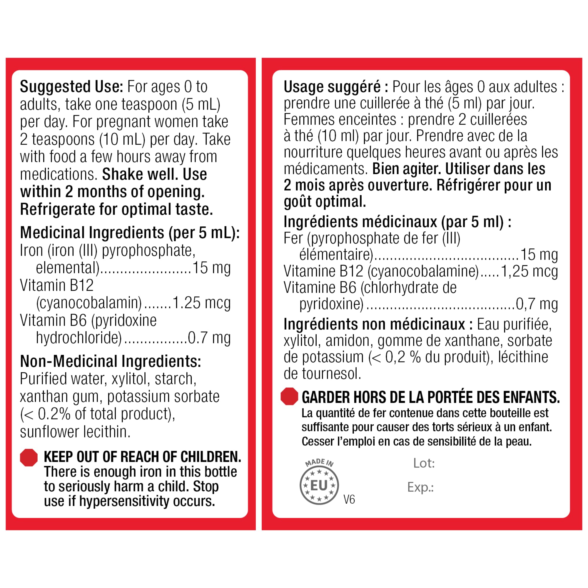 KidStar Nutrients - BioFe+ Iron Liquid for the Family, 250ml 50-Servings - Helps to Prevent Iron Deficiency Anemia - No Stomach Upset and Constipation - Vegan, Non-GMO, Gluten-Free and Sugar-Free