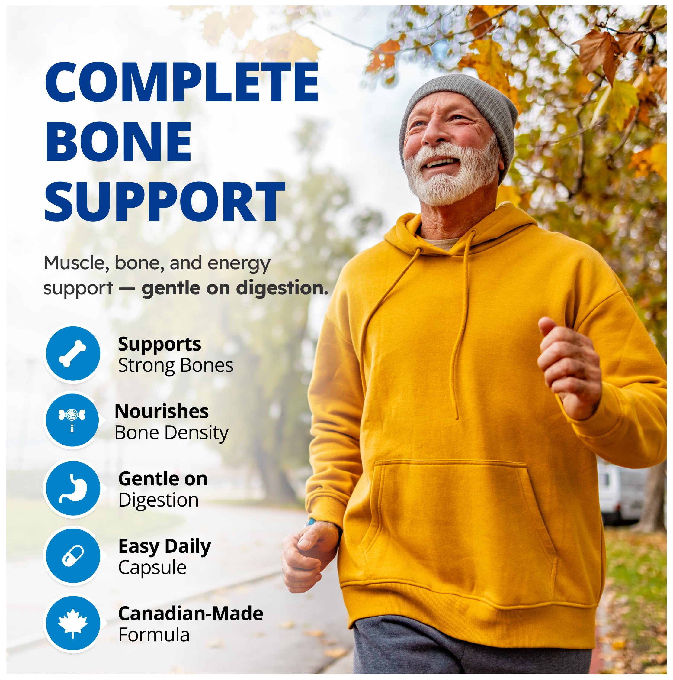 CanPrev Healthy Bones - Cal-Mag Chélaté 2:1, Oligo-éléments Essentiels, Vitamine D3 Végétalienne & K2 Sans Soja | Aide à Construire des Os et des Dents Solides | Produits de Santé Naturels de Première Qualité