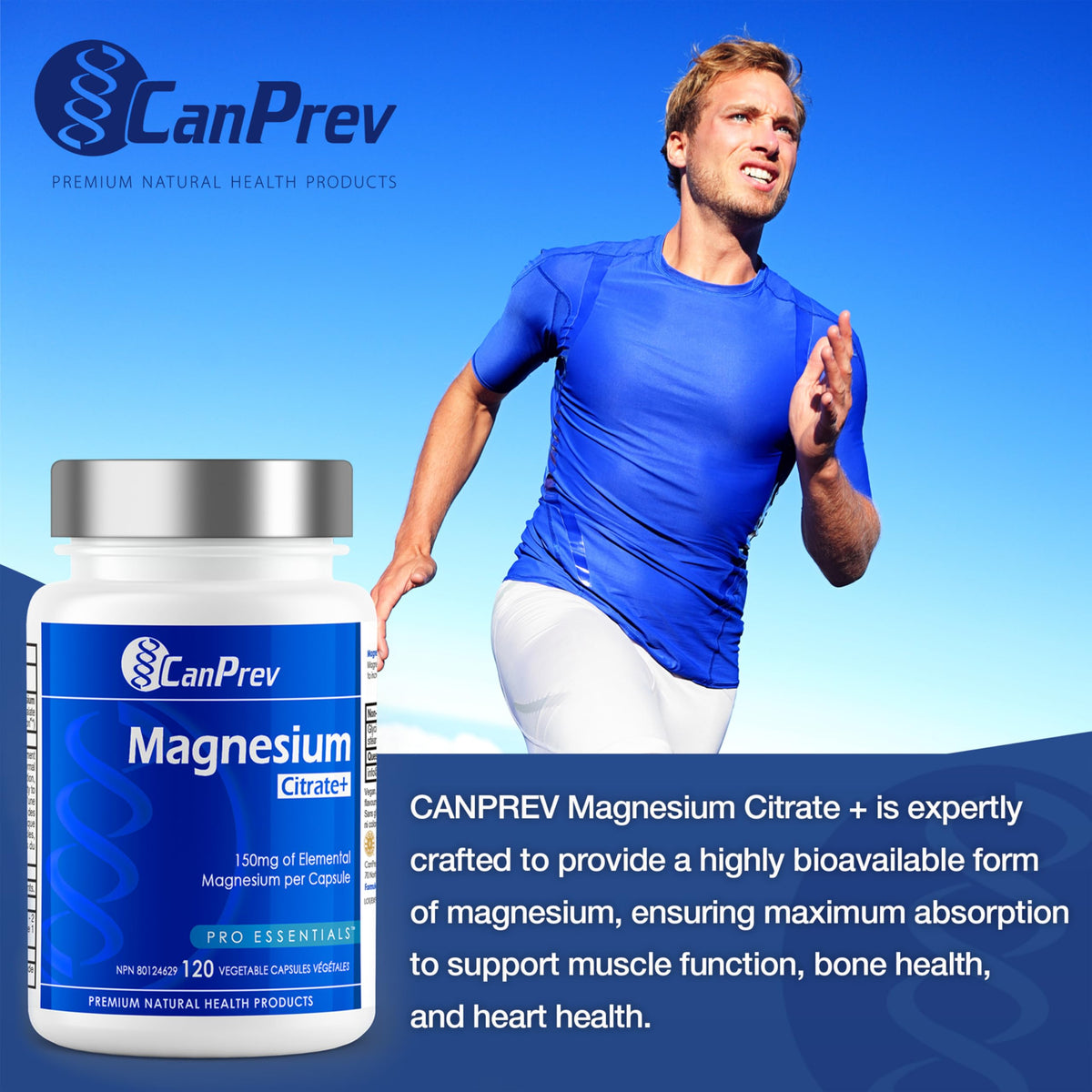 CanPrev Magnesium Citrate Capsules, Vegan, 120 Capsules, 120 Day Supply