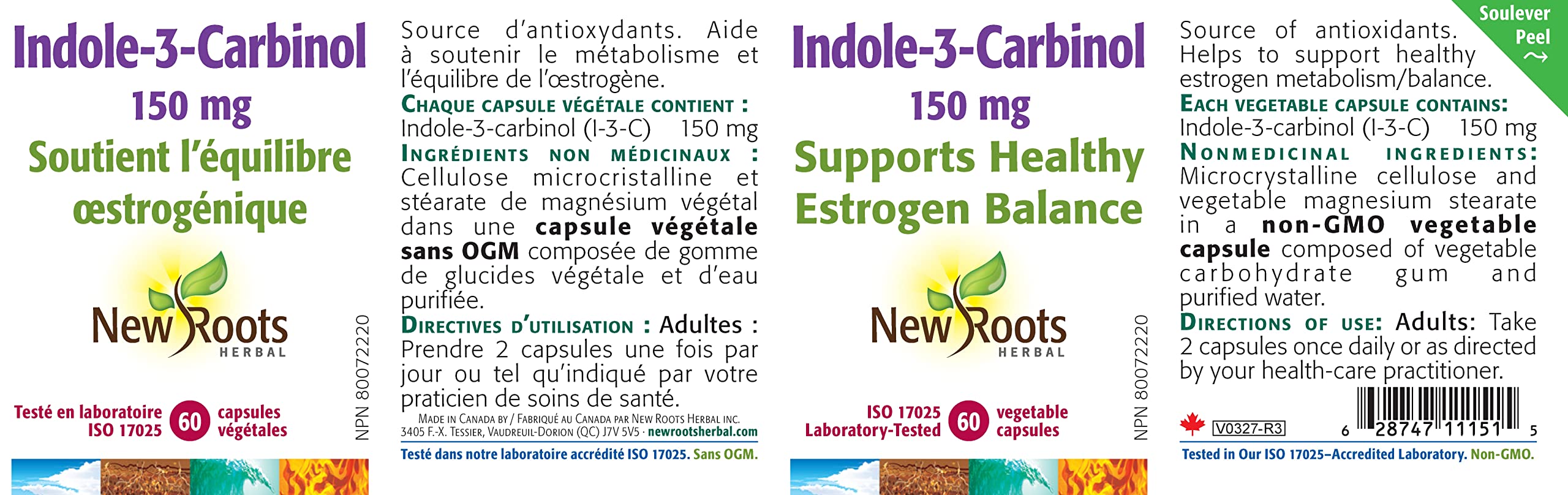 New Roots Herbal Indole-3-Carbinol 150mg, 60 Veg Capsules, 30-Day Supply, i3C Supplement for Hormonal Balance, Supports Women‚Äôs Wellness, Skin & Breast Health, Suitable for Menopause & Daily Balance
