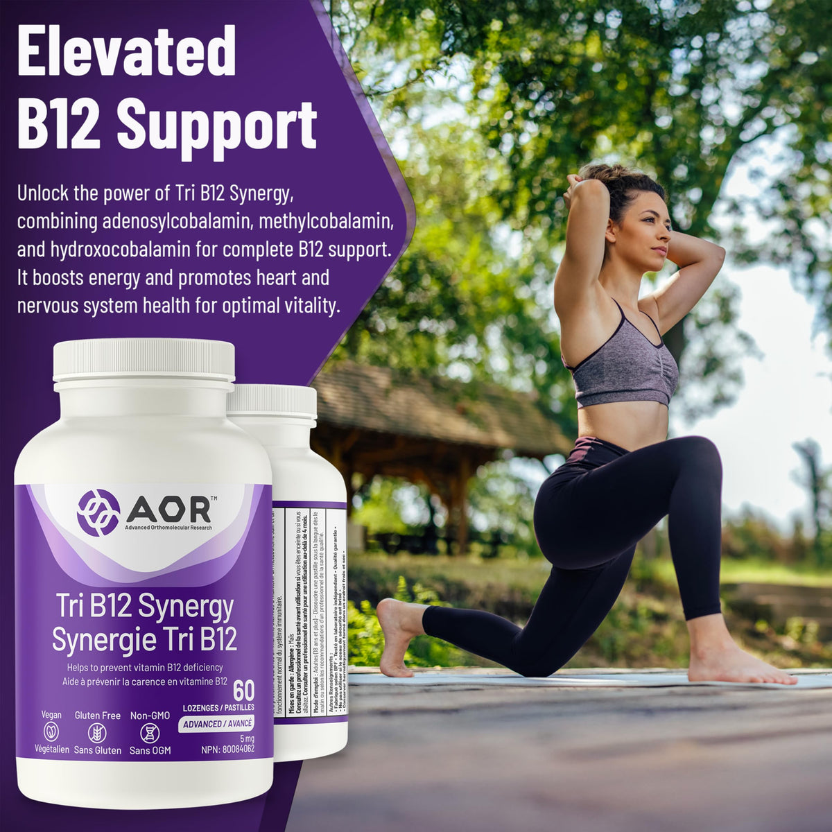 AOR Tri B12 Lozenges, Vitamin B12, Sublingual, 60 Day Supply
