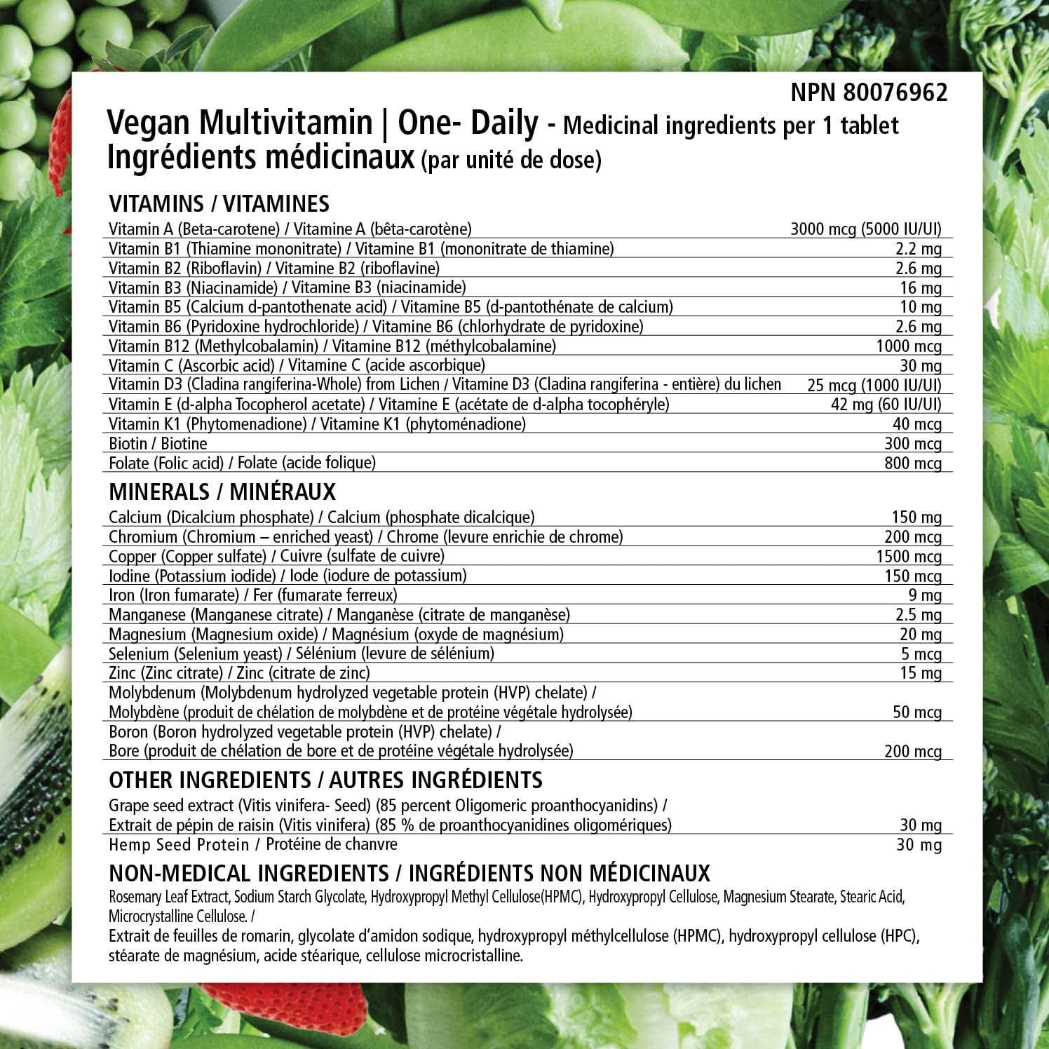 VEGANLY Vegan Multivitamin One-Daily for Plant-based Diets. Canadian. High potency in B12, D3, Calcium, Iron, Zinc & more. 90 veg. tablets. Best for vegans and vegetarians. (NPN 80076962)