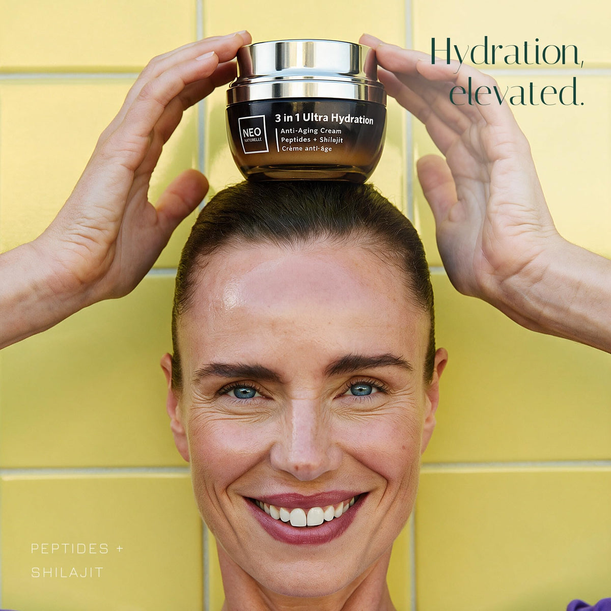 Neo Naturelle 3-in-1 Ultra Hydration Cream | Lightweight Moisturizer for Face & Eyes, Day & Night | Peptides, Ceramides, Hyaluronic Acid & Shilajit | Normal to Oily Skin | Natural, Vegan | 50 mL