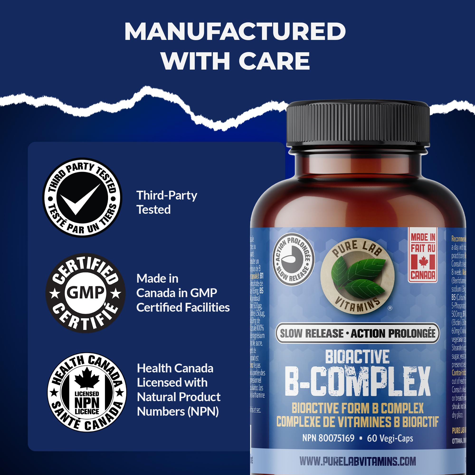Pure Lab Vitamines | Complexe B bioactif à libération lente