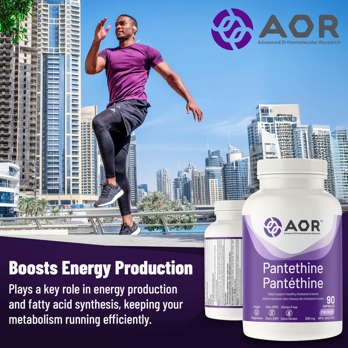 AOR Pantethine Capsules, 300 mg, Vegan, Supports Good Health, 90 Pack