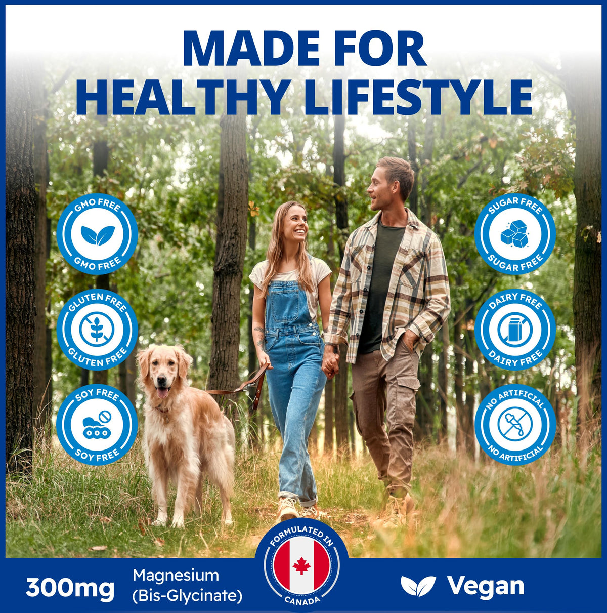 CanPrev Magnesium Bisglycinate Liquid, 300mg, 500ml, 33 Servings, Blueberry