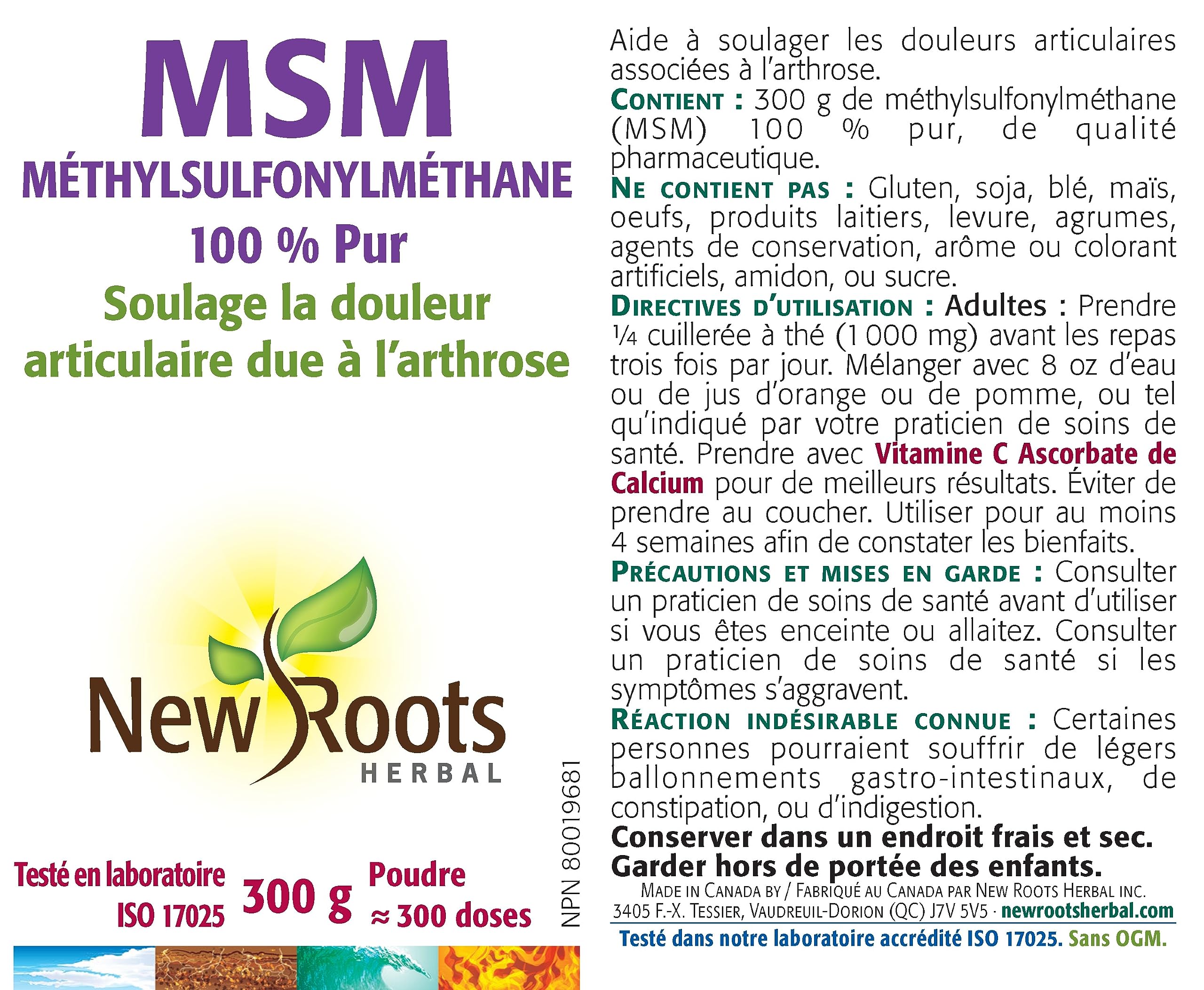 New Roots Herbal - MSM Pure Powder