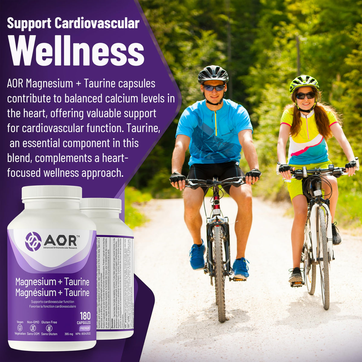AOR Magnesium Taurine Capsules, Vegan, Non-GMO, 180 Capsules, 36 Day Supply