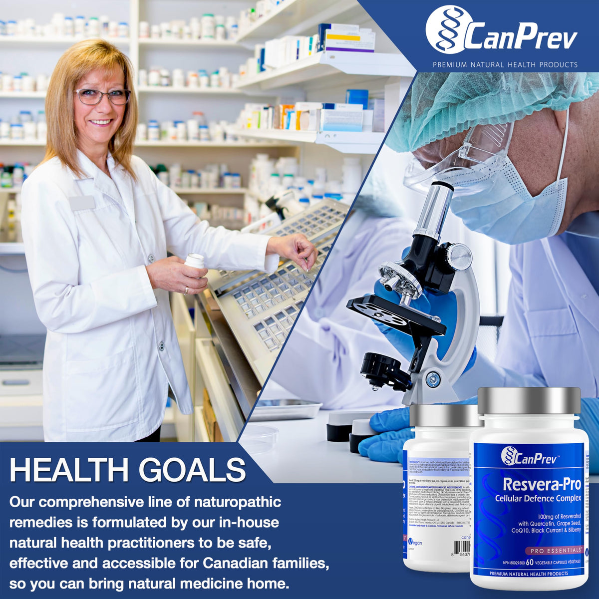 CanPrev Resvera Pro, 100mg Resveratrol, 60 Veg Capsules, 30-60 Day Supply