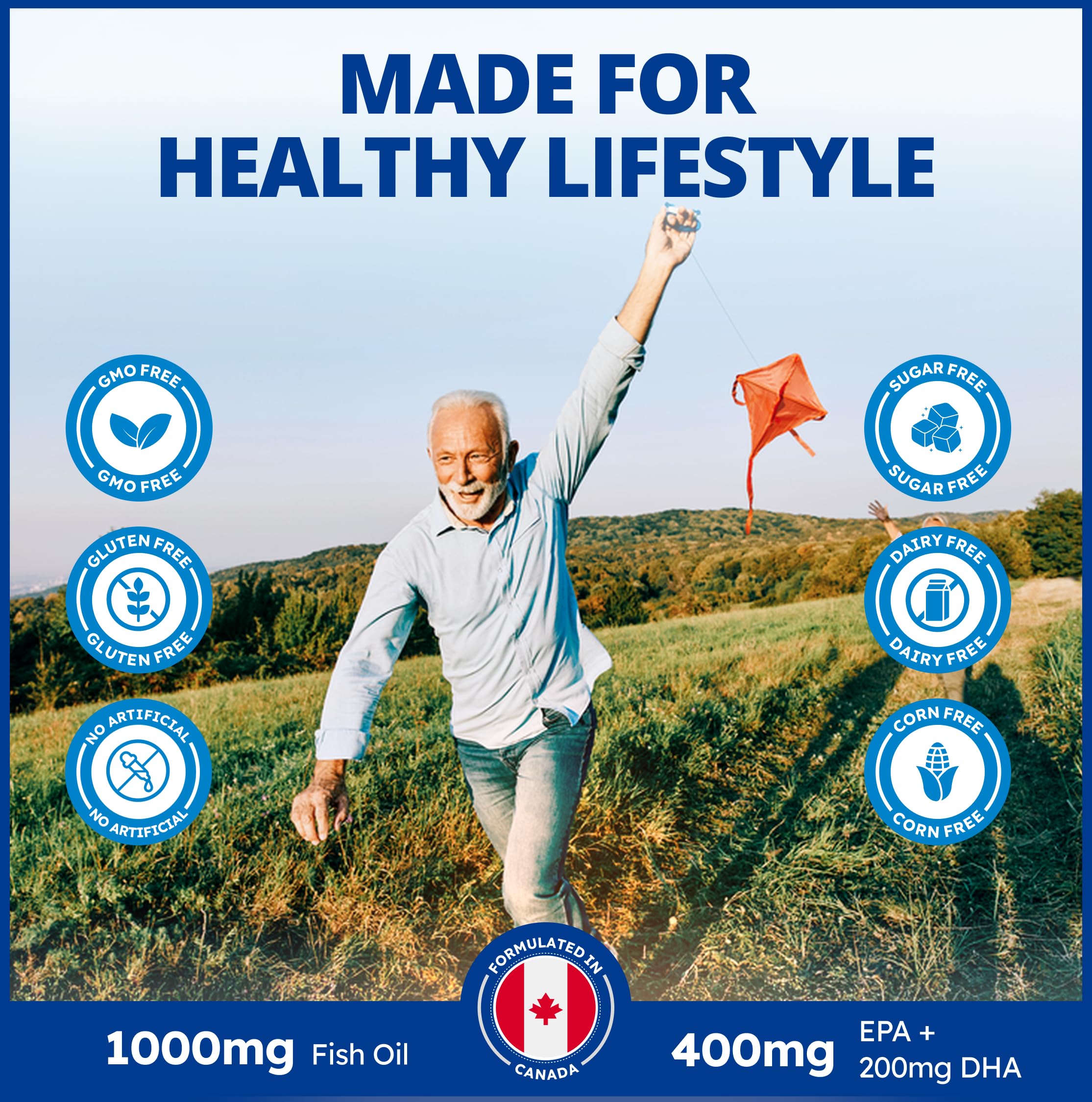 CanPrev Omega-Pro Essential HP 40/20, 90 Softgels 30-Day Supply - 1000mg Wild Deep-Sea Fish Oil, Omega-3 EPA & DHA Formula, Molecular Distilled with Vitamin E, Supports Heart, Brain, Joint, Eye & Skin