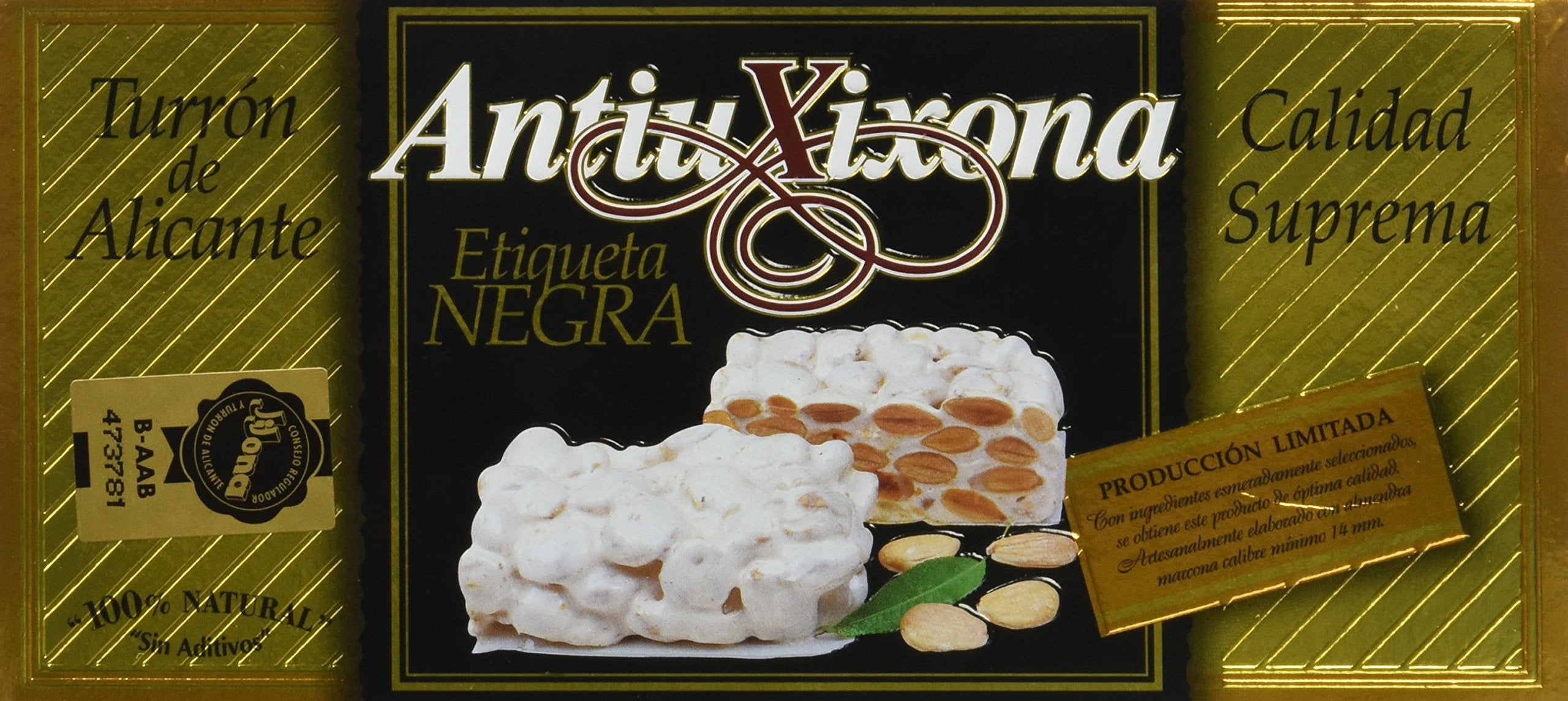 AntiuXixona Turrón Alicante DOP Crunchy Duro, 250g