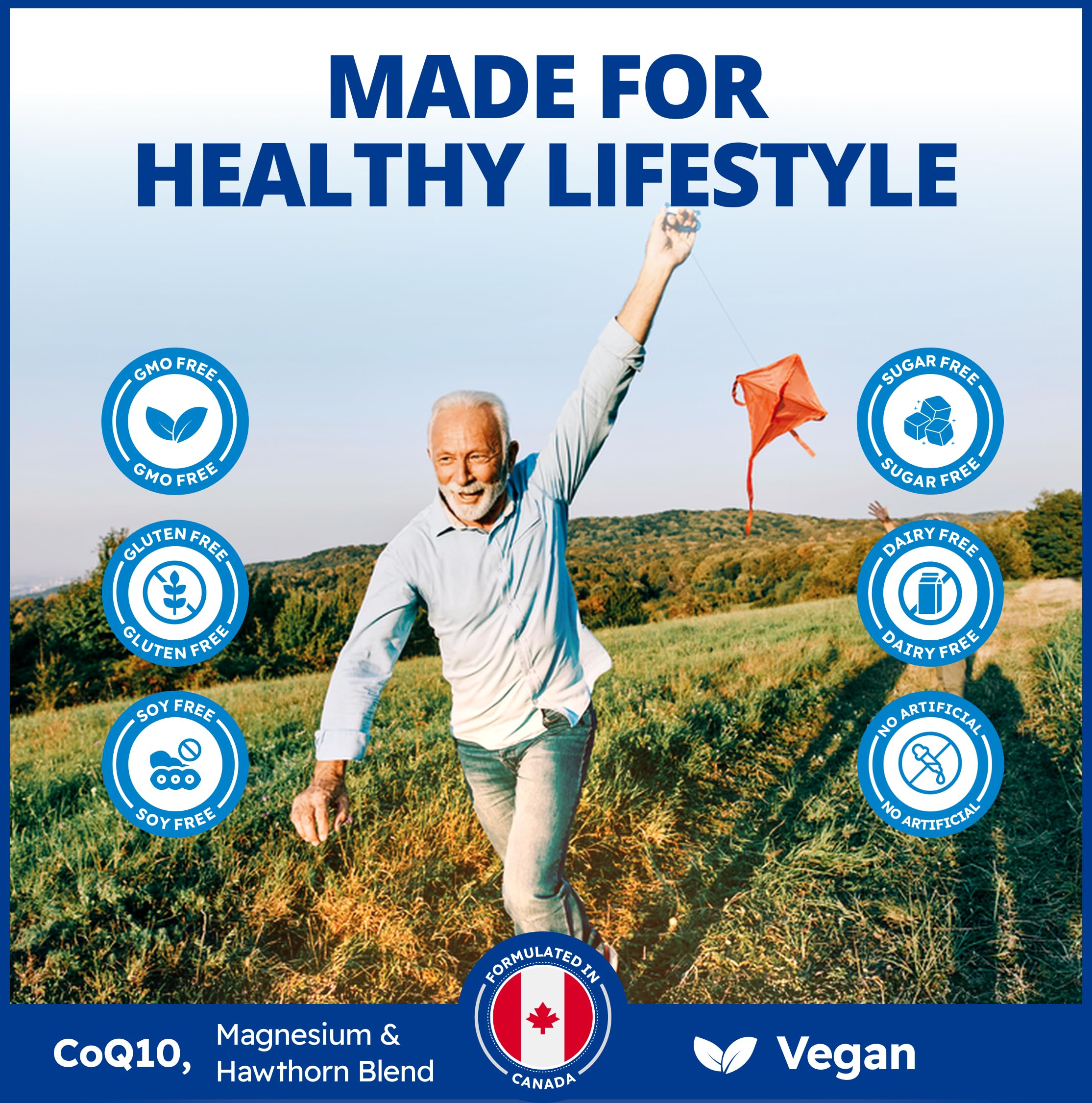 CanPrev Coeur Sain, 120 Gélules Végétaliennes, Approvisionnement de 30 jours - Enrichi en Coenzyme Q10, Bisglycinate de Magnésium et Vitamine B12 - Conçu pour la Santé Cardiaque, un Cholestérol Équilibré et une Meilleure Qualité de Sommeil