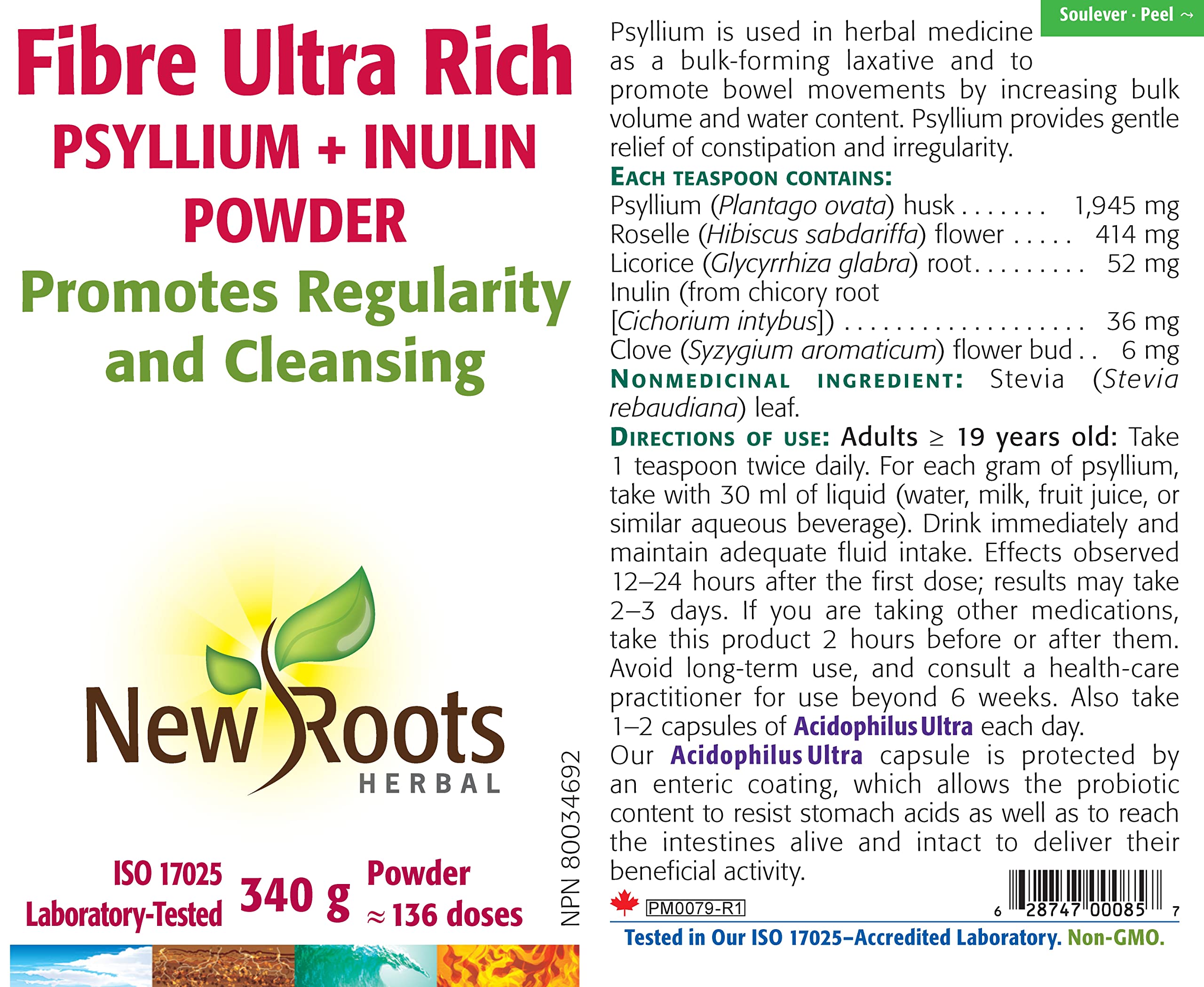 New Roots Herbal - Fibres ultra riches Psyllium + Inuline