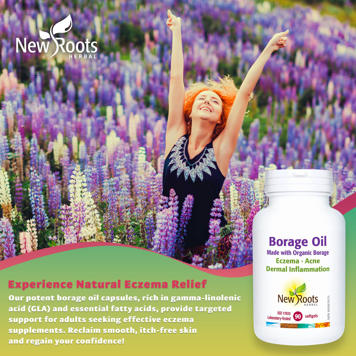 New Roots Herbal Certified Borage Oil, 264mg GLA, 90 Softgels
