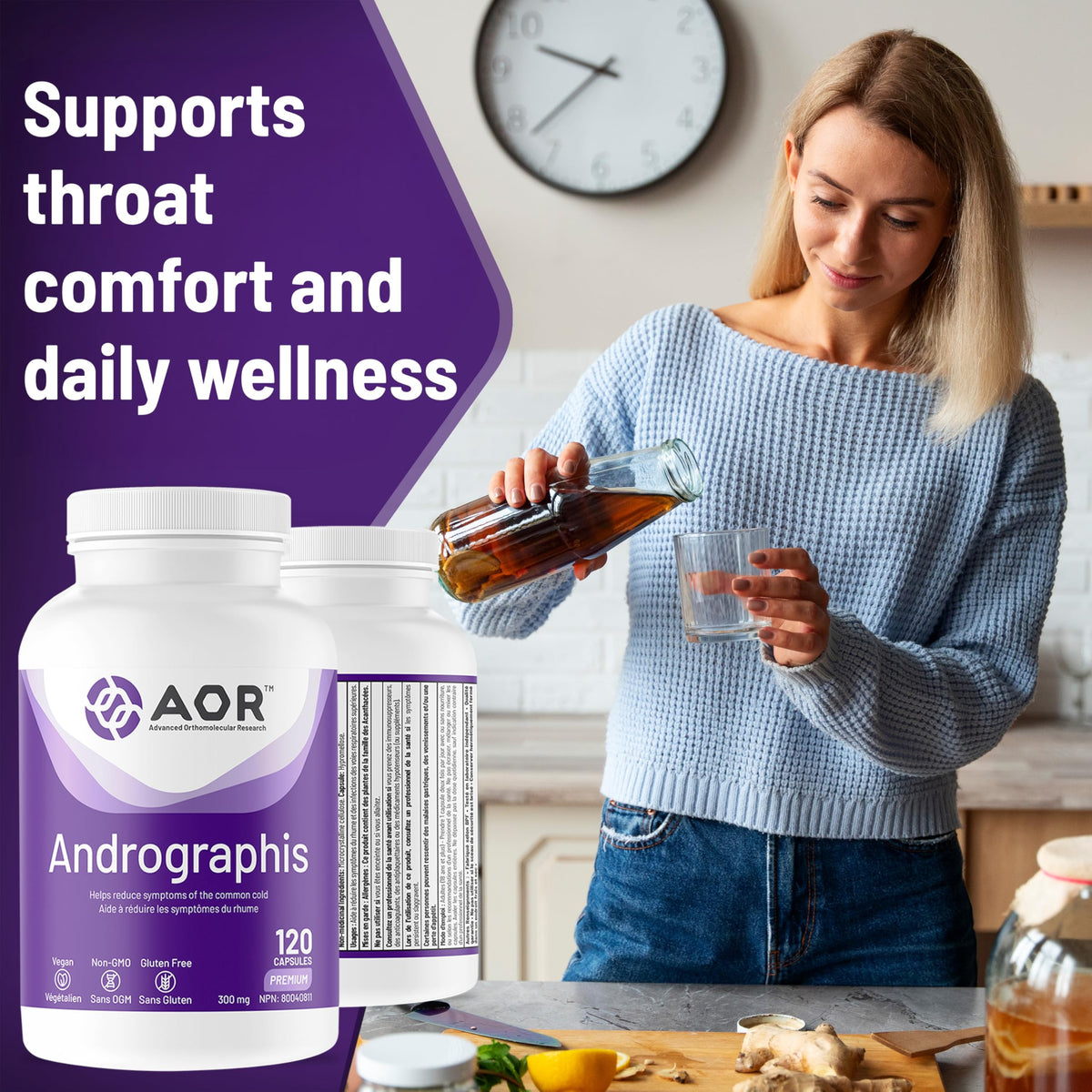 AOR Andrographis Capsules, Immune Support Supplement, 120 Capsules