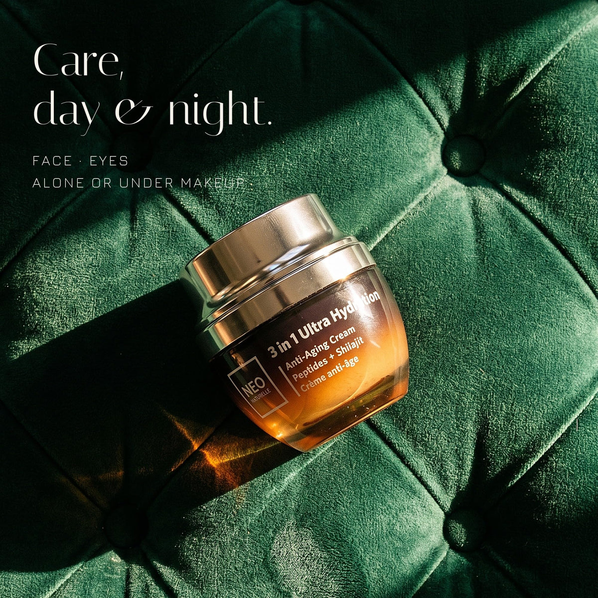 Neo Naturelle 3-in-1 Ultra Hydration Cream | Lightweight Moisturizer for Face & Eyes, Day & Night | Peptides, Ceramides, Hyaluronic Acid & Shilajit | Normal to Oily Skin | Natural, Vegan | 50 mL