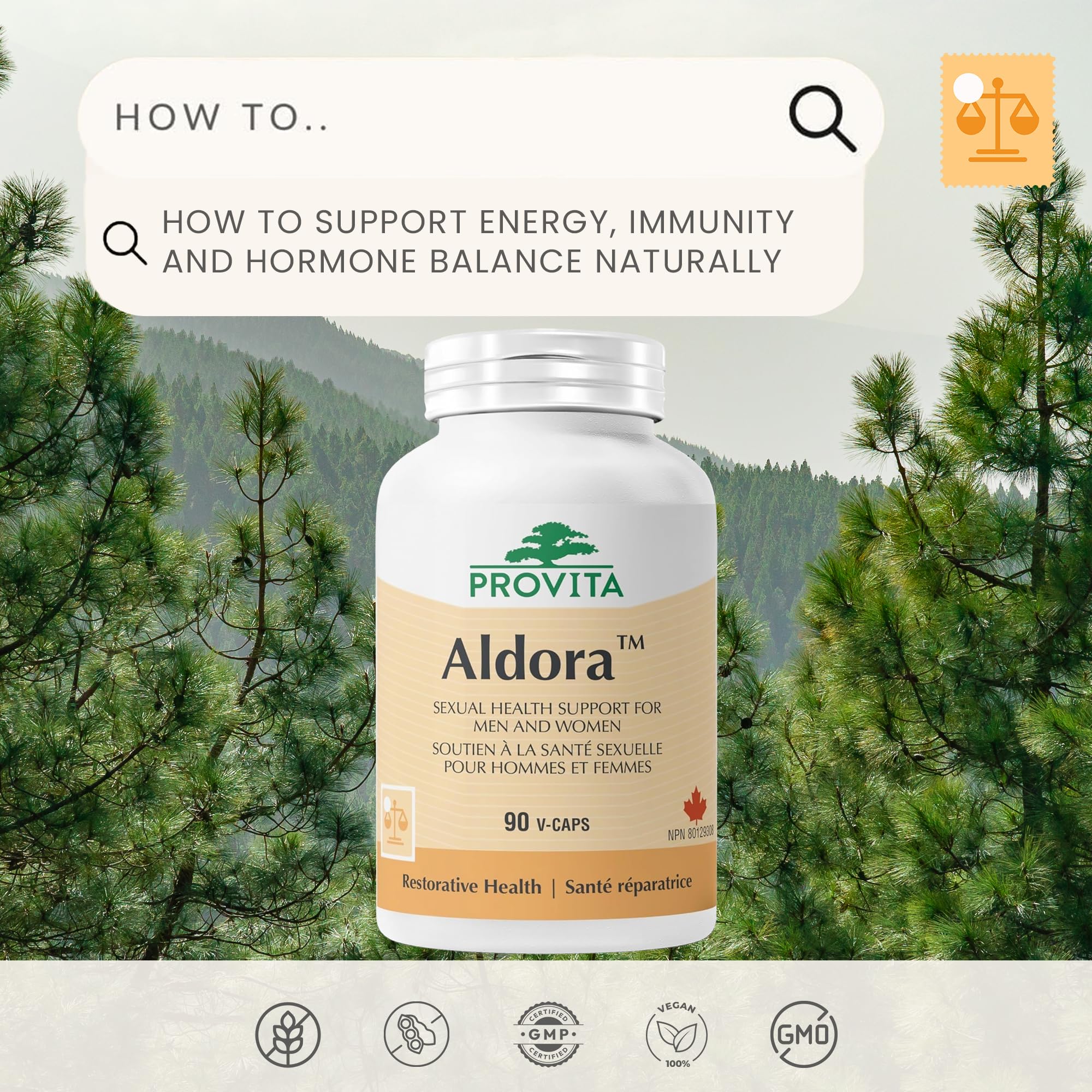 Aldora Natural Supplement for Sexual Health, Energy, & Hormonal Support – Maca Root, Shatavari, Cordyceps, L-Arginine – Vegan, Non-GMO – 90 Capsules