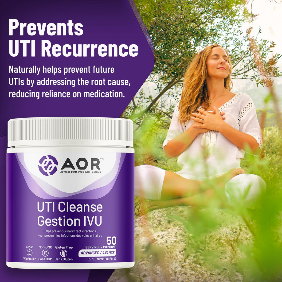AOR UTI Cleanse Cranberry Powder for Women, 55g, 50 Servings