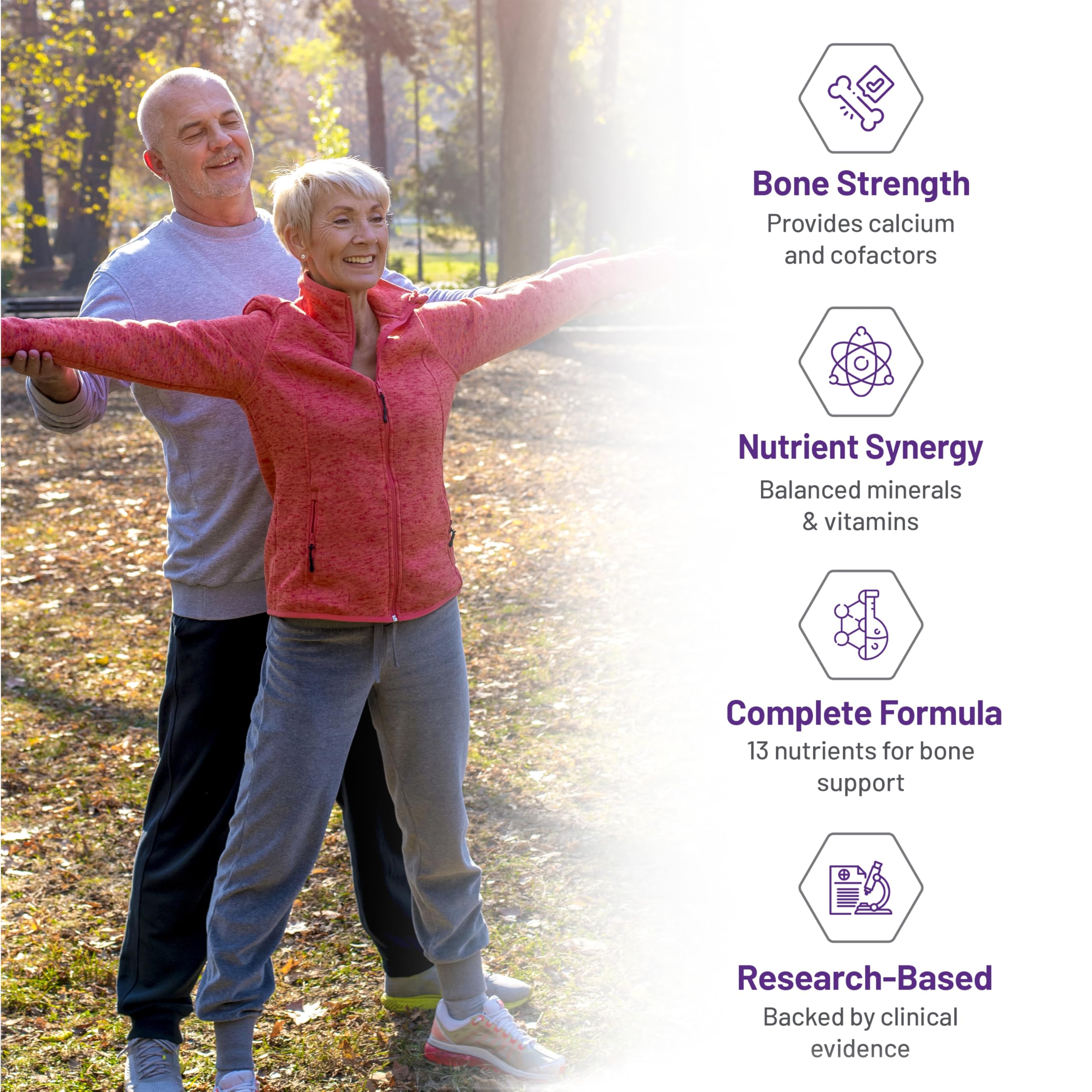 AOR Ortho Bone avec complexe MCHA 202 mg 300 gélules, approvisionnement de 1 mois - Complément de soutien osseux pour des os solides et une bonne densité - Sans gluten et sans OGM - Mélange avancé de minéraux et de nutriments pour la santé osseuse