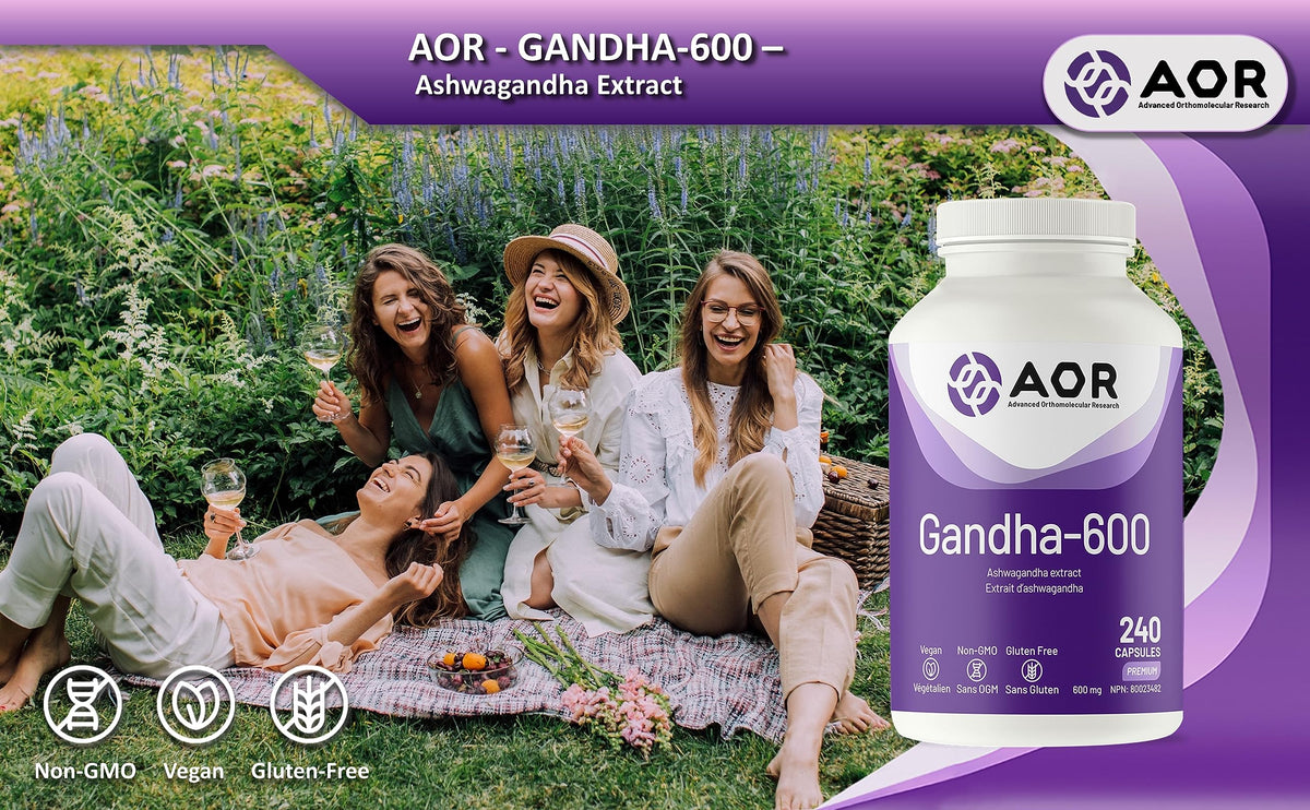 AOR Ashwagandha Supplement, Gandha 600, 10:1 Extract, 600mg, 240-Day Supply
