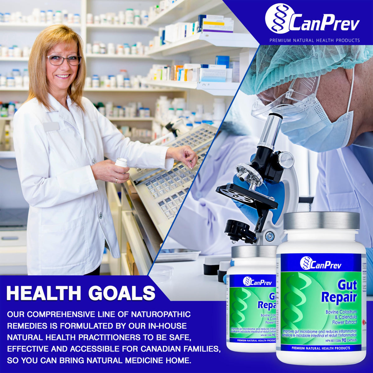 CanPrev Gut Repair Capsules, Certified Organic, 90 Capsules, 45-Day Supply