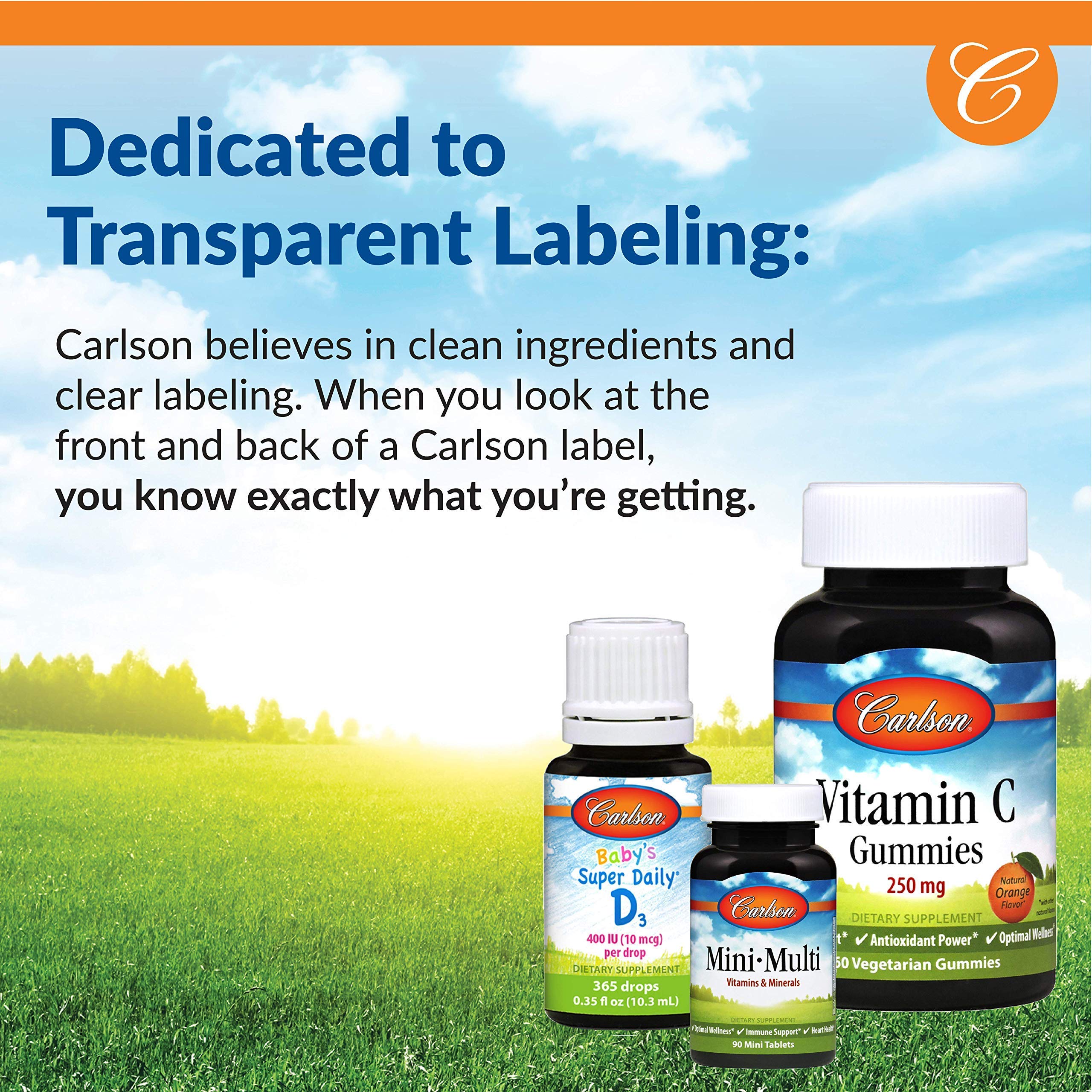 Carlson - Vitamin D3, 2500 IU (62.5 mcg), Cholecalciferol, Vitamin D Supplements, Vitamin D3 Soft Gels