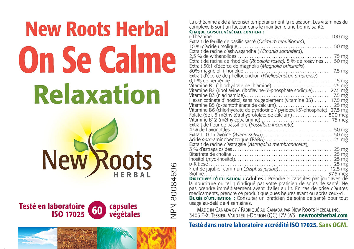 New Roots Herbal Chill Pills, Ashwagandha, B Complex, 60 Capsules