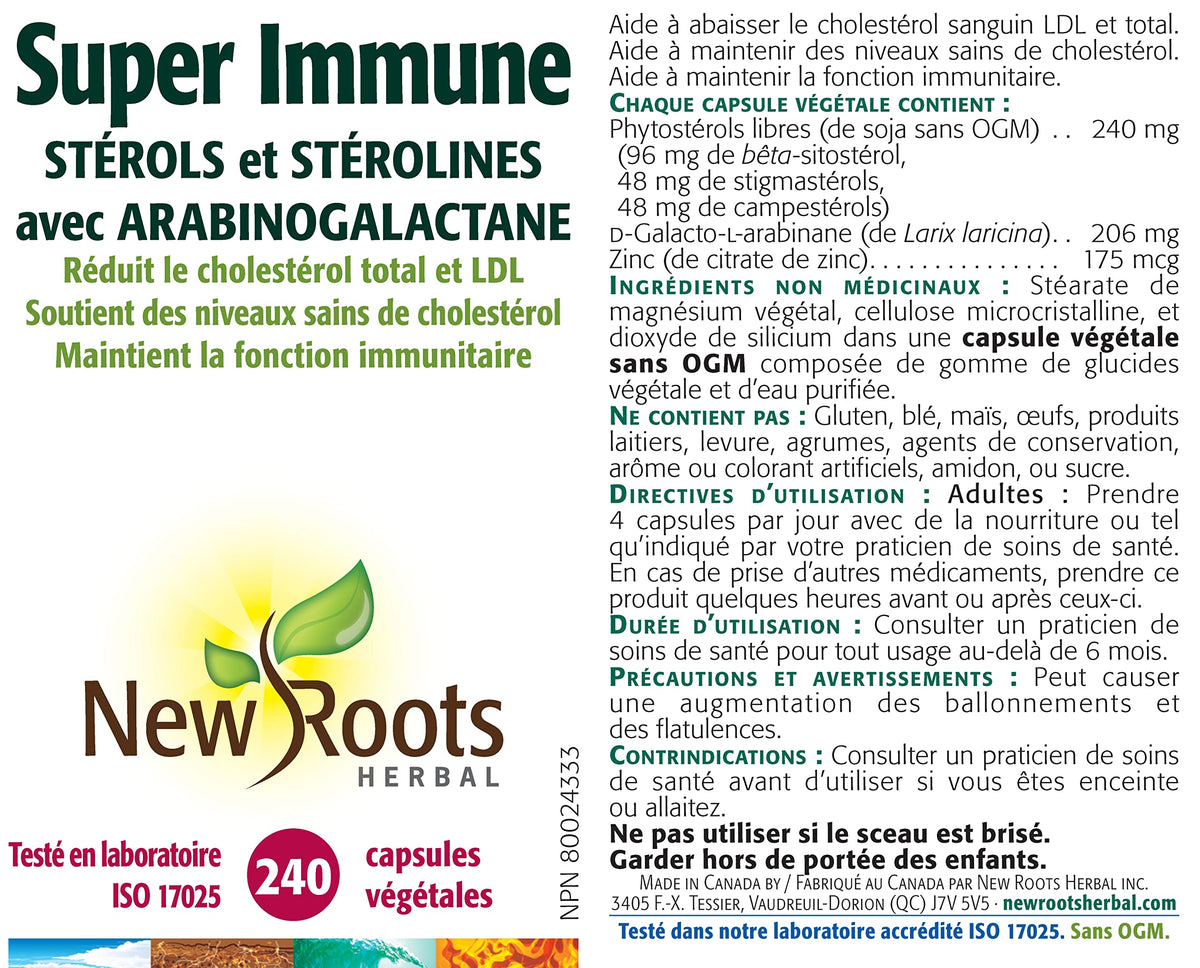 New Roots Herbal Super Immune, Plant Sterols, 240 Capsules, 60-Day Supply