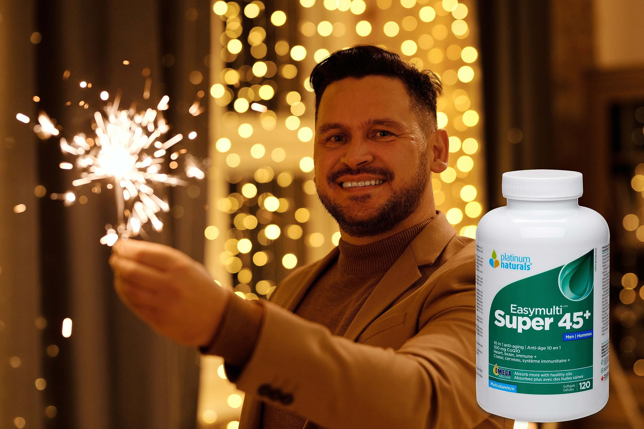 Platinum Naturals - Super Easymulti 45+ pour hommes | Anti-âge | 100 mg de CoQ10